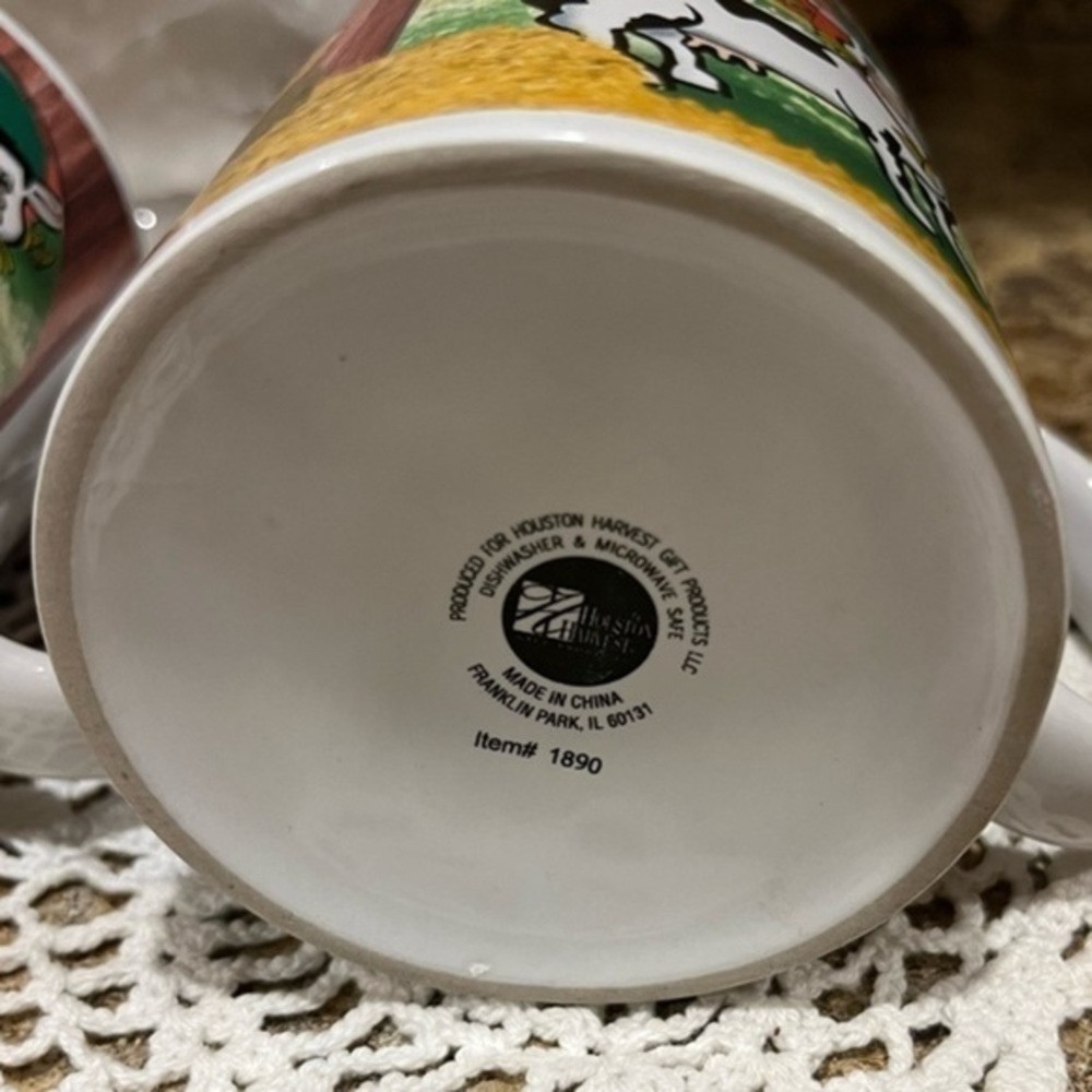 Houston Harvest Fun Cow and Barn Farm Mug Set of Two Coffee Tea - Picture 11 of 13